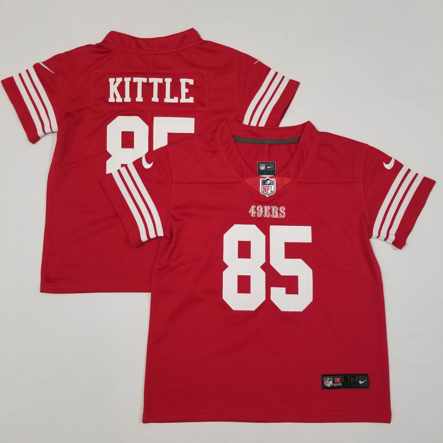 Toddler Nike San Francisco 49ers #85 George Kittle Red Team Color Stitched NFL Vapor Untouchable Limited Jersey